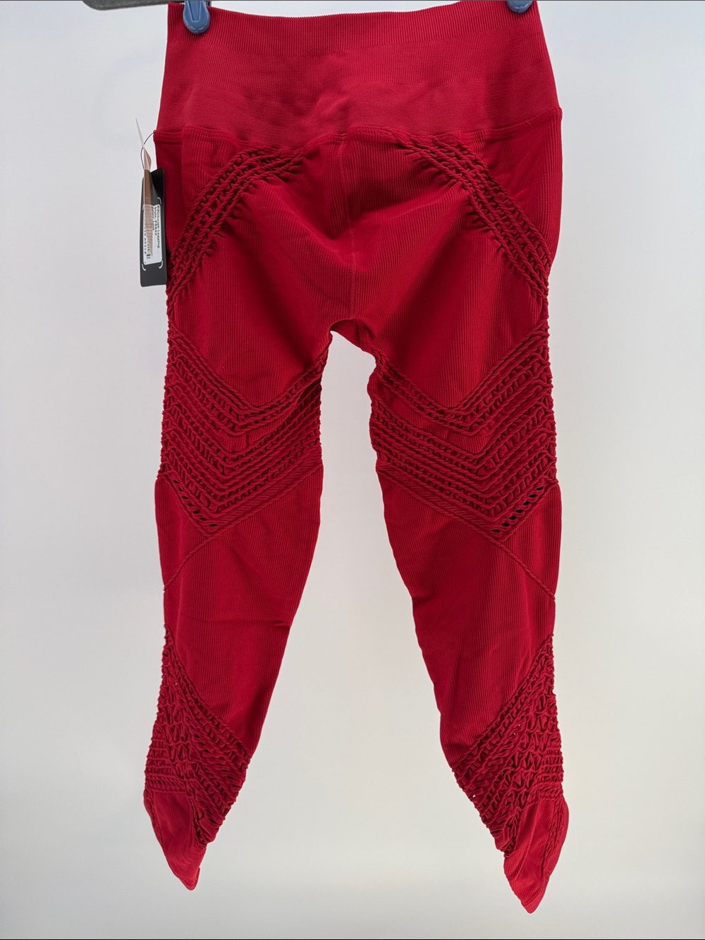 NUX Red Textured High-Waist Leggings - Picture 2 of 6